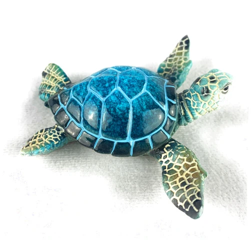 Ain't it Nice Ain’t It Nice Sea Turtle Statue Coastal Ocean Beach Decor Gifts Figurine Beach Room for Home and Office Marine Collectible Sculpture, Blue 3.5(L) 4(W) 1.25(H) Inches