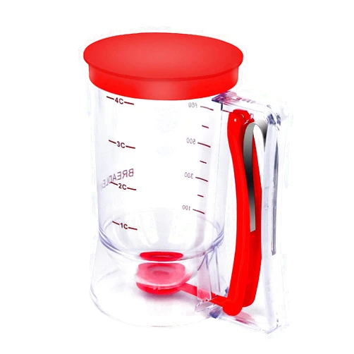 BBSTARZ Batter separator Cupcakes Pancakes Cookie Cake Waffles Batter Dispenser cookie separator batter Cream Speratator Cup Measuring Baking Tools (Red)