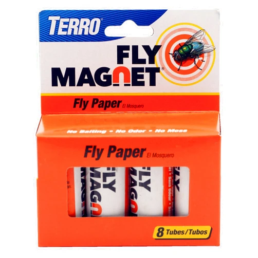 TERRO T518 Fly Magnet Sticky Fly Paper Fly Trap, 8 Count (Pack of 1)