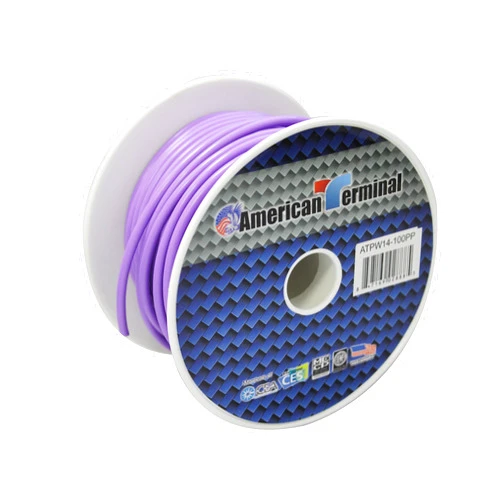 American Terminal ATPW14-100PP 14 Gauge Primary Wire, Purple