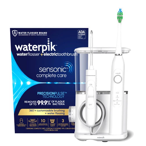 Waterpik Sensonic Complete Care Water Flosser and Rechargeable Electric Toothbrush Combo Set, CC-04, White, Packaging May Vary