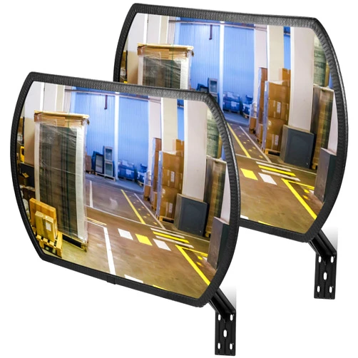 Geetery 2 Pcs Garage Mirror Convex Security Mirror Outdoor Indoor Round Rectangular Acrylic Traffic Mirror Corner Mirror Blindspot for Wall Parking with Protective Film for Driveway(18
