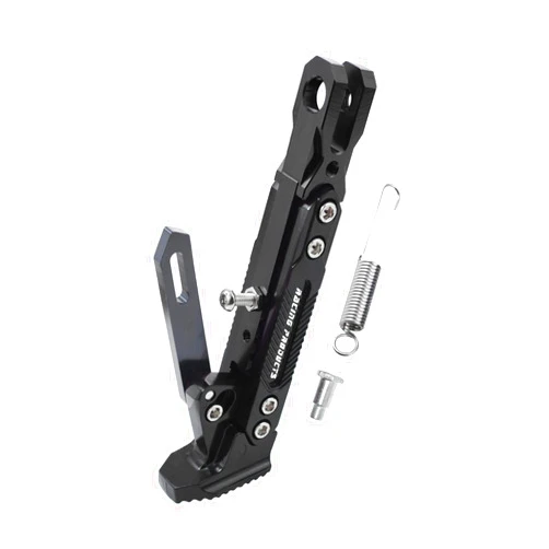 Lhrlaoliu Universal Motorcycle Kickstand Adjustable Foot Side Support Parking Kickstand for Electric Motorbike Parking Foot Side Support Stand (Black)
