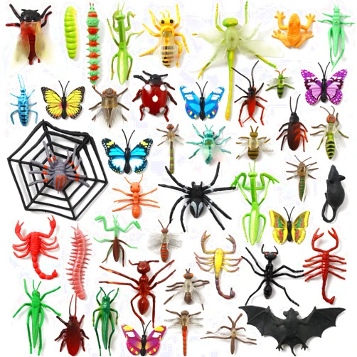DOITEM Insect Bug Toy Figures for Kids, 45Pack Realistic Insects Toy for Kid Colorful Assorted Play Bug for Children Toddler Education Insect Themed Party Gift for Halloween Filler Cupcake Topper