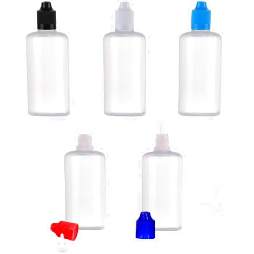 Bogandou 5pcs x 50ml Squeezable Liquid Dropper Bottles, LDPE Empty Eye Liquid Dropper Container with Mixed Caps Funnels(1.7oz)