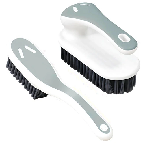 Ganganmax Soft Bristle Scrub Cleaning Brush Stain Remover Brush Fabric Cleaning Brush Laundry Brush Small Scrub Brush Cleaner Household Cleaning Brushes for Carpet, Clothes, Bathroom,Sneaker-2 Pack (Gray)
