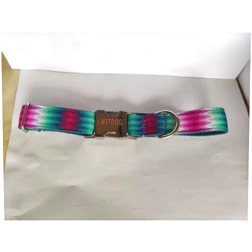 N&F LWITDOG Personalized Dog Collar, Custom Engraving with Pet Name and Phone Number, Adjustable Tough Nylon ID Collar, Matching Leash Available Separately (Green Peafowl, Custom Option Selection)