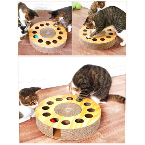 MIAOXSEN Cat Toy with Sturdy Scratching Pads and 2 Jingly Balls for All Ages of Cats