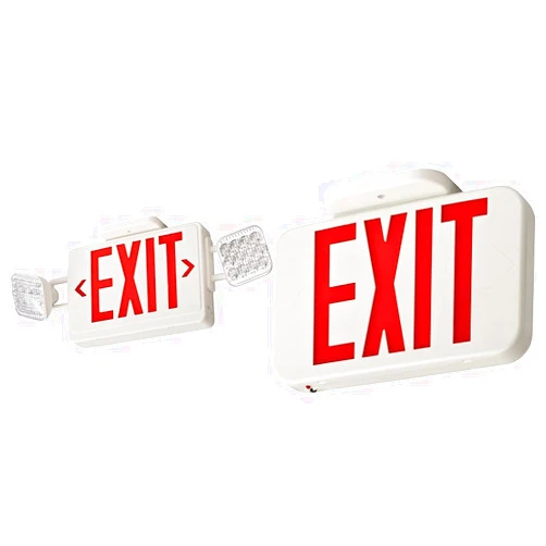 Lithonia Lighting BasicsTM ECRG Emergency Light/Exit Combo + EXRG EL M6 Contractor Select Lighting Basics Thermoplastic LED Exit Light