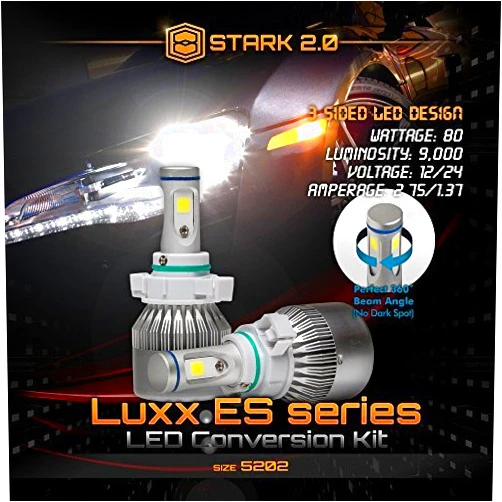 Star K [Upgraded] Luxx ES Series - 80W All-in-One 360 Degrees Kit - Cool White 6000K 6K - Fog Lights - 9,000 lm - 5202/2504