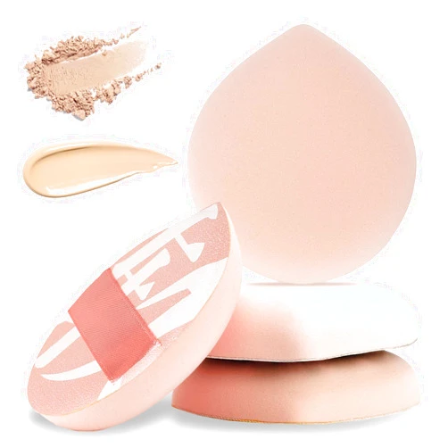 Mozeat Lens 4 PCS Korean Makeup Puff, Soft Makeup Sponges Teardrop Setting Powder Puff Face Makeup Cushion Puff Beauty Blender Sponge for Foundation Concealer Liquid Cream and Powder, Beginner Friendly - Medium