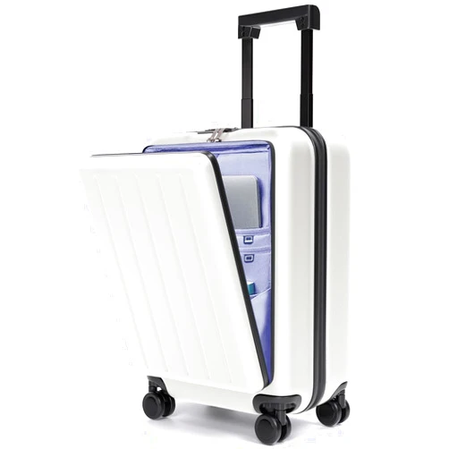 Krute Carry On Luggage Airline Approved Hard Hardshell Luggage Lightweight Suitcase with TSA Lock Spinner Wheels 20 Inch White