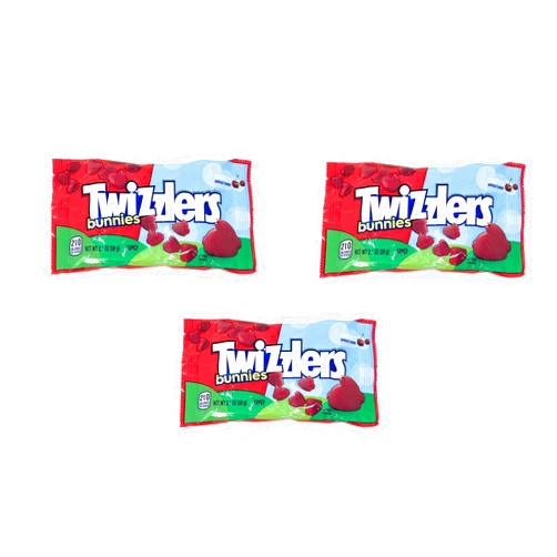 Twizzlers Cherry Bunnies Gummy Candy 2.1oz - 3 bags
