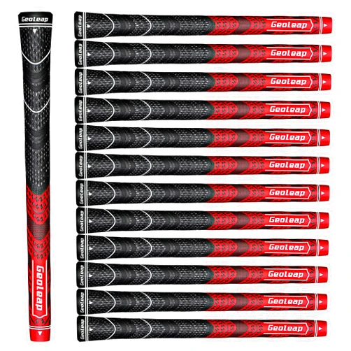 Geoleap Golf Grips Set of 13- Cord Rubber Compound Material, Hybrid Golf Club Grips, All Weather Performance.