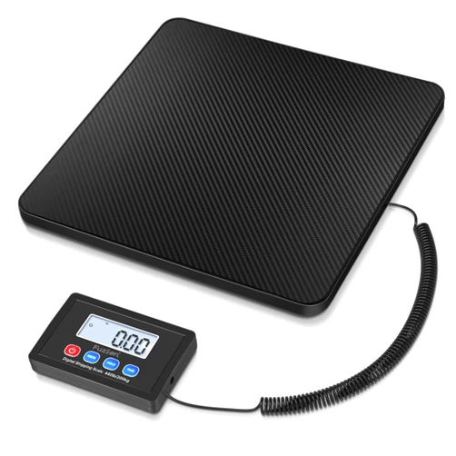 Fuzion Digital Shipping Scale, 10g High Accuracy, 440lbs Postal Scale, Hold/Tare Function, Manual/Auto Off LCD Display, Lightweight Scale for Packages/Luggage/Home, Battery & AC Adapter Included