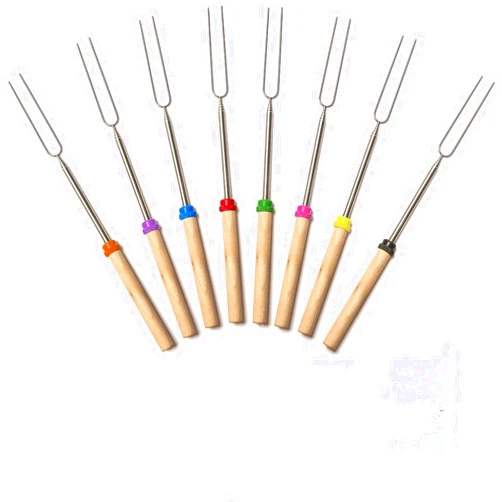 TEKSTAR Marshmallow Roasting Sticks, Extendable Forks, Telescoping Smores Skewers for Smores and Hot Dog Fire Pit Camping Cookware Campfire Cooking Kids