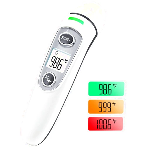 Lnmyic Forehead Thermometer for Adults, Digital Infrared Thermometer for Baby and Kids, Touchless Thermometer for Fever with LCD Screen, Fever Alarm, Memory Recall (White)