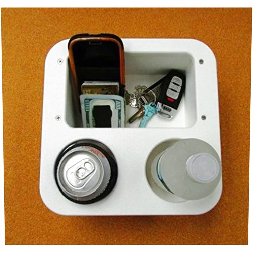 APF Marine Large Two Beverage Cup Holder w Storage Box Catch all