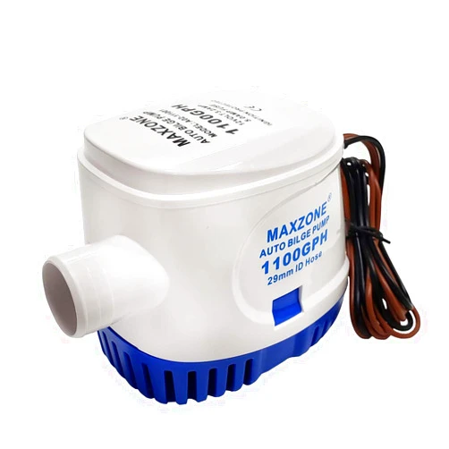 MAXZONE Automatic Submersible Boat Bilge Water Pump 12v 1100gph Auto with Float Switch (Blue - Automatic)