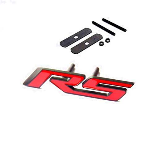 Yoaoo 1x OEM Black Grille Rs Emblem Badge 3D Metal Compatible with Zl1 1LE Series Matte Black Red