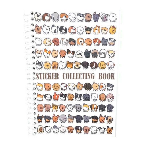 KPOONI Reusable Sticker Book Collecting Album Sticker Storage Book for Adults 37 Sheets Release Paper Sticker Collection Book A5 Size Cute Dog Theme Sticker Keeper Holder Saver (Dog-1)