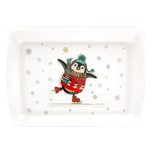 Bug Art Lesser & Pavey Christmas Serving Tray | Dinner Tray for Multiple Uses Around The Home | Trays for Food Serving Or Drinks Serving - Penguin