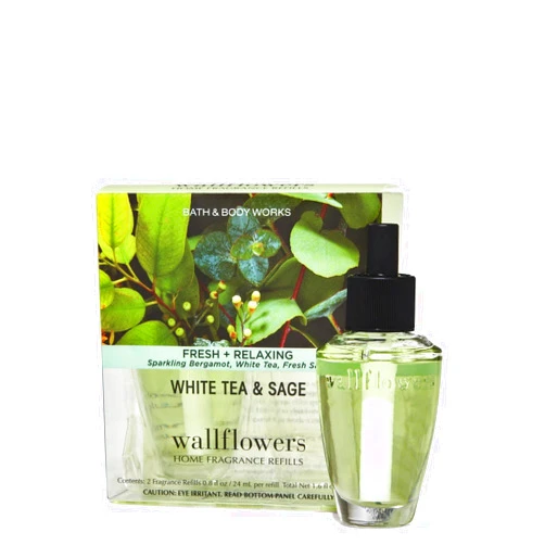 Wallflowers Bath Body Works Fragrance Refill Bulb 2 Pack White Tea & Sage
