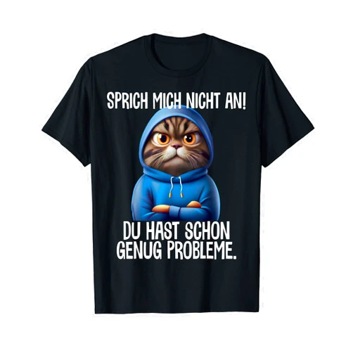 Sprüche Ironisch Sarkastisch Katzen Geschenkidee Guten Morgen? Ganz dünnes Eis! Coffee Saying Funny Gift T-Shirt