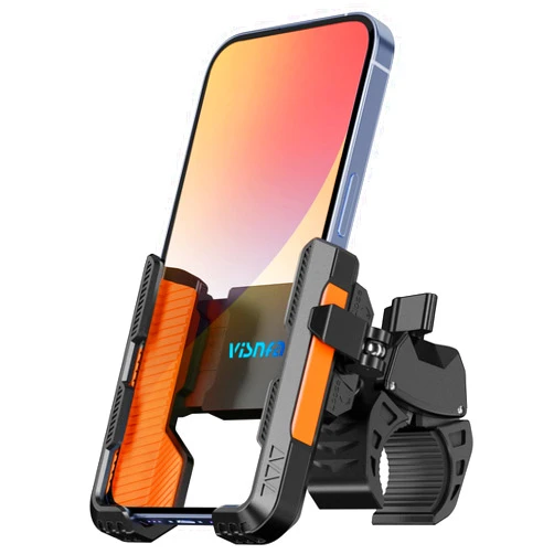 Visnfa Upgraded Bike Phone Mount Holder,[1S Quick Release][Camera Friendly] Motorcycle Phone Mount,360°Rotatable,Suitable for Handlebar Diameter 0.866