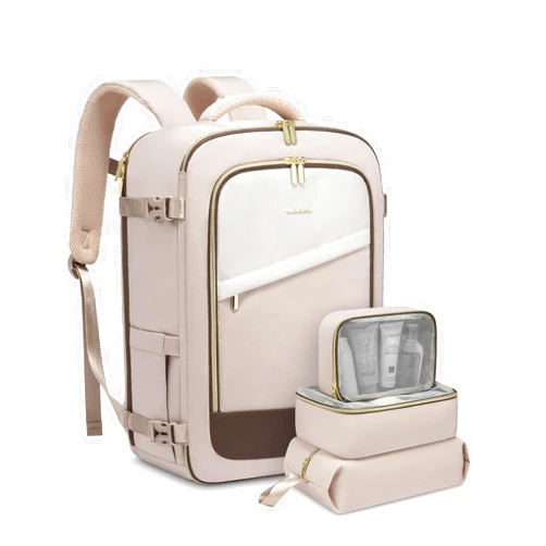 LOVEVOOK Travel Backpack for Women, 40L Carry On Backpack for Airplanes, Personal Item Bag for Airlines Fits 17 inch Laptop, TSA Approved Luggage with 3 Packing Cubes,Waterproof Weekender Gym Backpack