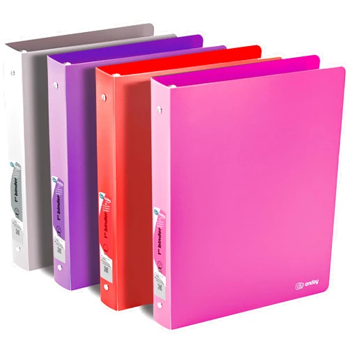 Emraw 1 Inch Diamond Poly 3 Ring Binder with Pocket Storage Hanging File Folders Presentation View Durable Binders for School Home or Office Clear Folders with Pockets (4 Pack)