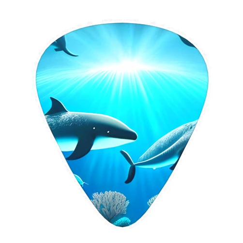 WZYCWB Thin, medium and heavy, 12 pieces guitar picks, Whales under the sea wear-resistant guitar picks, suitable for guitar, bass, electric guitar, ukulele,