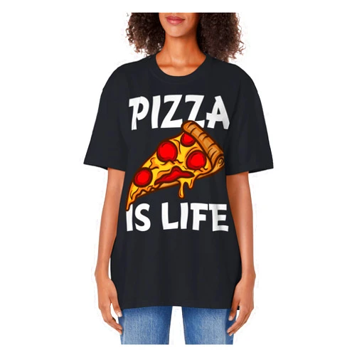 Cute Pie Food Pun Love Foodie Humor Quote Designs Funny Pizza Gift For Pizza Lovers Boys Girls Pizza Is Life Adult Oversized Vintage T-Shirt