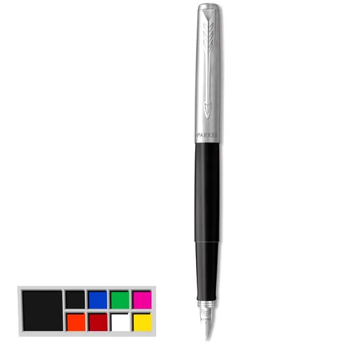 Parker Jotter Originals Fountain Pen, Classic Finish, Medium Nib, Blue & Black Ink