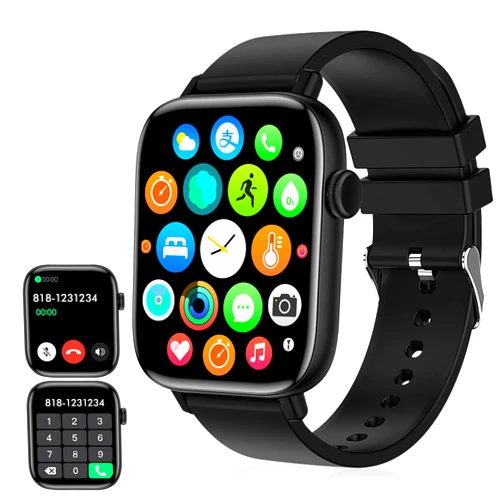 PJYUBVOR 1.90'' with Smart Watch(Answer/Make Calls),Smart Fitness Tracker Watches for Android/iOS Phones,Bluetooth Call and Text Message/Sleep Monitor/Heart Rate/Android Smartwatch for Women Men