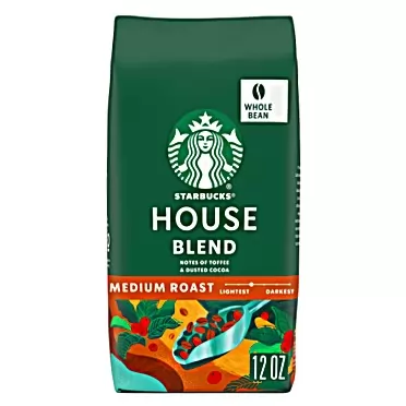 Starbucks Whole Bean Coffee—Medium Roast Coffee—House Blend—100% Arabica—1 bag (12 oz)