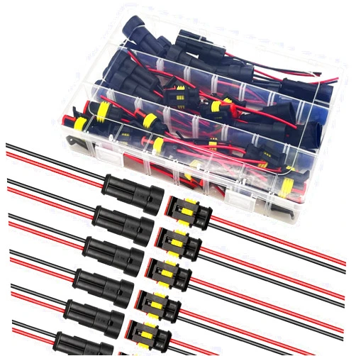 Twippo 20 AWG 20 Kits 2 Pin Connector Waterproof Wire Connectors 2 Pin Automotive Electrical Connectors Quick Disconnect Wire Connectors with 20 Gauge Wire