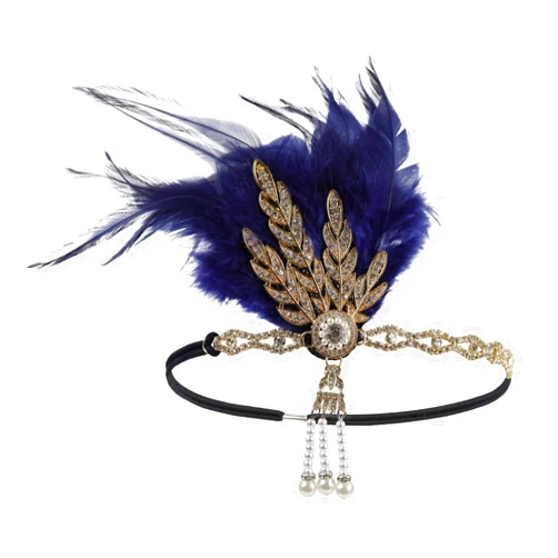 Positive Costume Vintage Flapper Headband Daisy Buchanan Costume Great Gatsby Leaf Tiara Headpiece 1920s Fancy Hair HD-58-31 Tea Party Accessories for Women