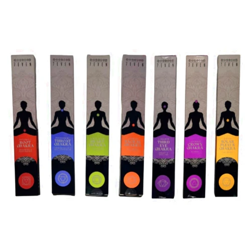 7even Chakra Incense Sticks Set with 140 Sticks, 7 Fragrances with Free Incense Wood Burner