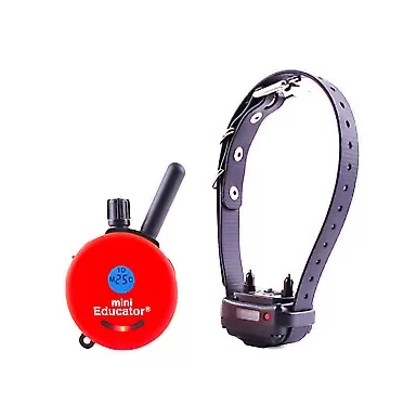 Mini Educator E-Collar ET-300 / ET-302 Dog Training Collar System with Remote - 1/2 Mile Range - Waterproof, Vibration, Sensation - Includes eOutletDeals Pet Towel 1 Dog System - ET-300 RED