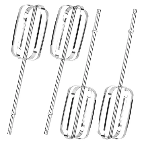 Hasanbar 4 Pack Hand Mixer Beaters, Compatible with Hamilton Beach Mixer 62692 62695V 64699 62682RZ, Beater Replacement Fit Beach Blender Parts, Hand Mixer Blades Attatchment - Effortless Blending & Whipping