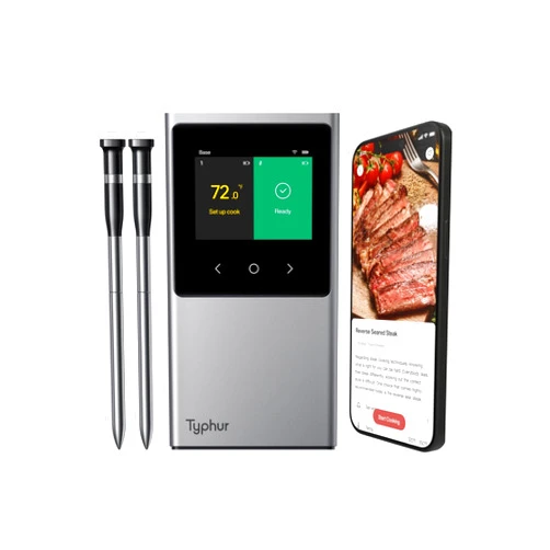 Typhur Sync WiFi Wireless Meat Thermometer Digital, 2 Probes, Smart Base, LCD Display, Unlimited Range, Bluetooth 5.4, Improved Stability, NIST-Certified Accuracy, BBQ, Grill, Smoker, Oven, Kitchen