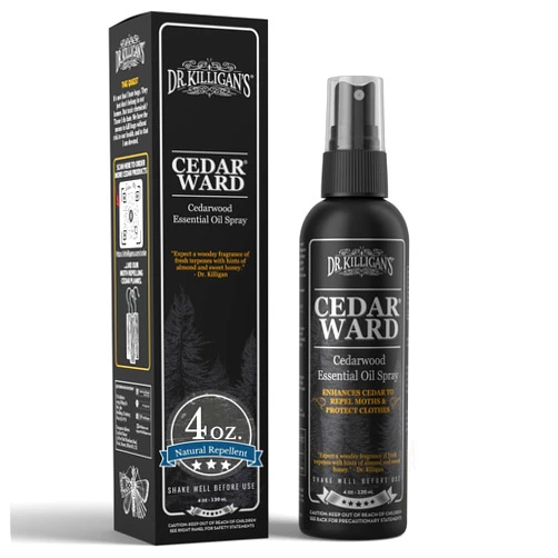 Dr. Killigan's Dr. Killigan’s Cedar Ward Spray - Pest and Moth Repellent for Closets, Drawers, and Cedar Products, Natural Cedar Oil Formula, Protects Clothes, Wool, and Fabrics (4 oz)