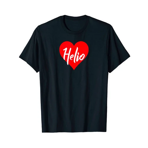 Cool Nombre Personalizado Amor Corazón Tees Amo a Helio Primer Nombre Yo Corazón T-Shirt