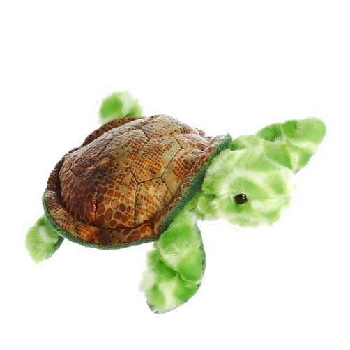 Aurora® Adorable Mini Flopsie™ Splish Sea Turtle™ Stuffed Animal - Playful Ease - Timeless Companions - Green 8 Inches