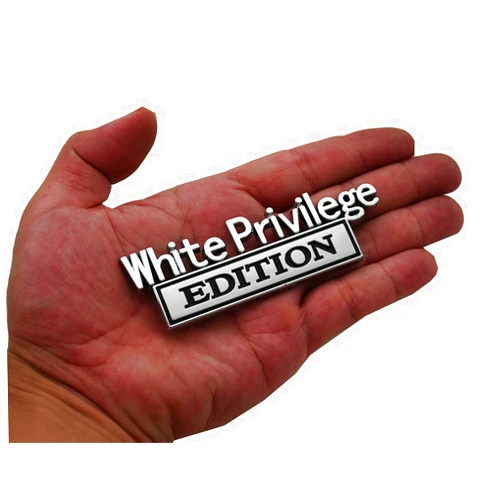 CDD White Privilege Edition Emblem - Badgeslide The Original White Privilege Edition Emblem Fender Badge Replacement for Chevy Silverado 1500 2500 C10 C15 (Chrome/Black)