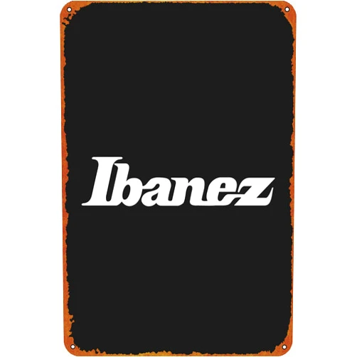 KIVYYB Ibanez Guitar Music Poster Metal Plaque Tin Sign,Vintage Metal Pub Club Cafe bar Home Wall Art Decoration Poster Retro 8x12 inches