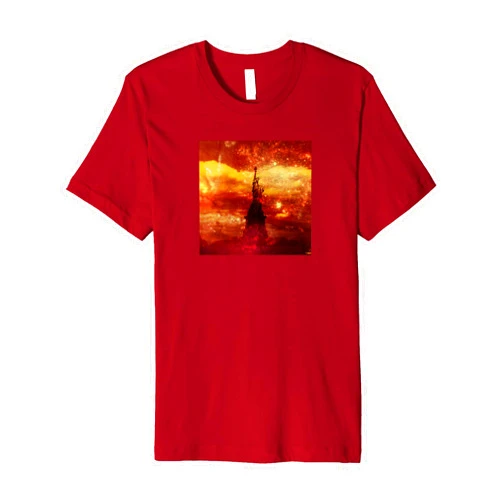 NYC travel souvenir gifts by Christine aka stine1 Lady Liberty with Red and Yellow Stars Premium T-Shirt