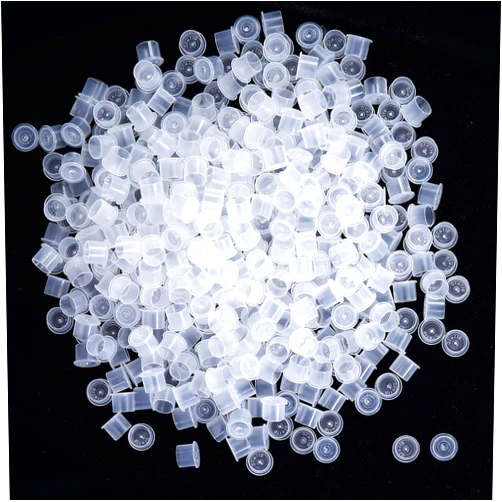 New star tattoo Ink Caps Small,500pcs Plastic Disposable Microblading Makeup Ink Cups with Base,Pigment Ink Caps Sizes 11mm (500S)