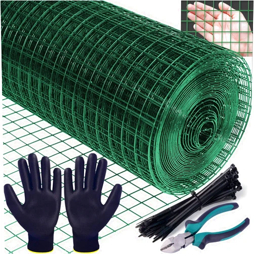 SUNMORN Hardware Cloth, 1/2 inch Mesh, 16 inch x 40 feet, 18 Gauge Chicken Wire, 100PCS Zip Ties, Cutting Pliers, Gloves for Chicken Coop, Rabbit Cages, Garden (1/2inch 16inx40ft)